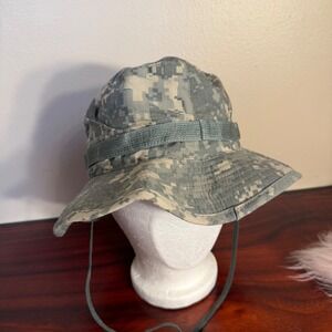 US Army Combat Uniform Sun Hat Type IV ACU Digital Camo Boonie Hat Size 7 1/4